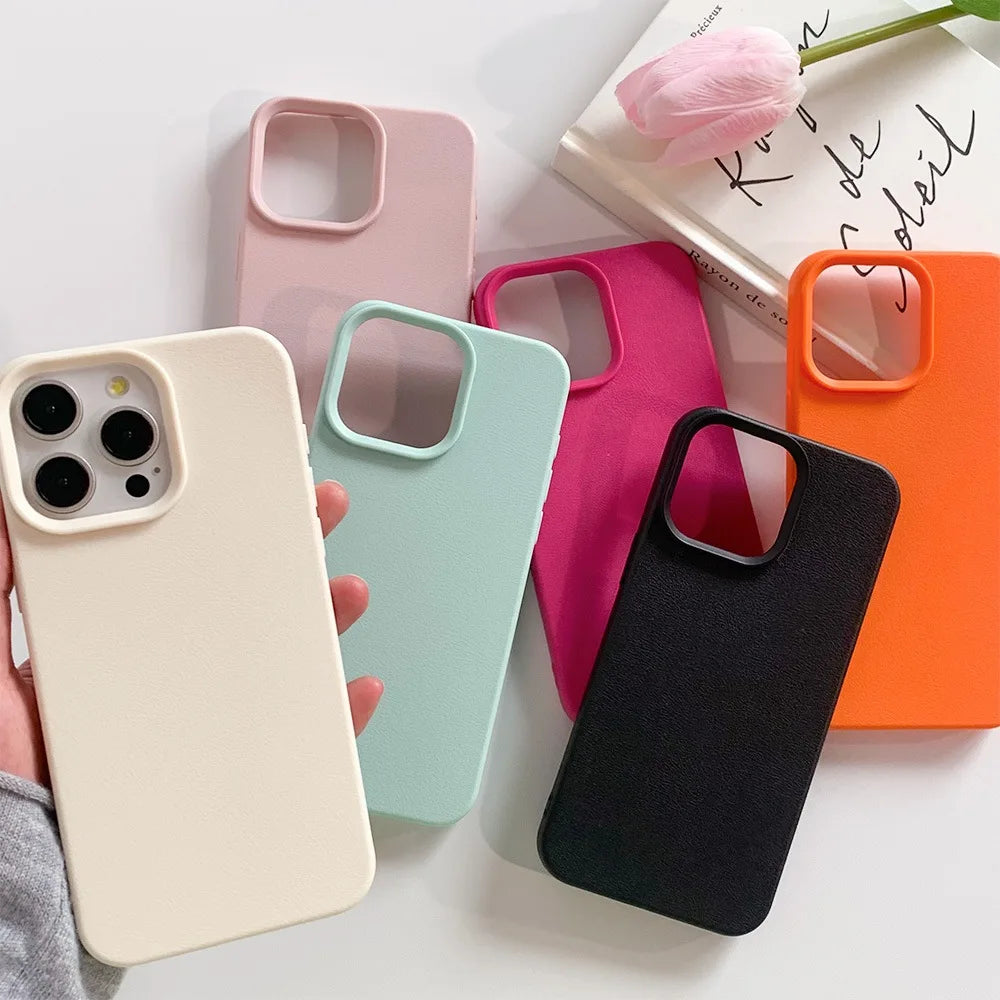 LUXE LINE Leather Shockproof Soft TPU iPhone Case