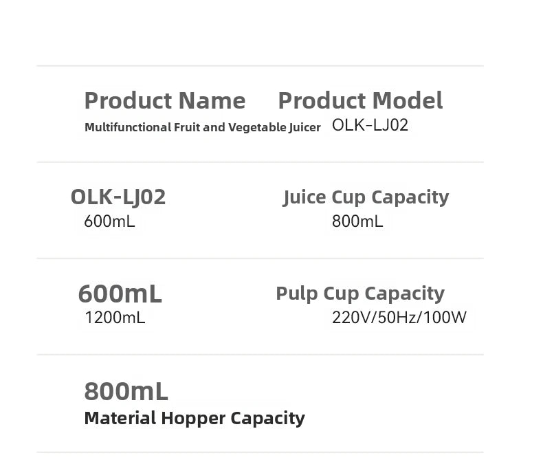 Large-Caliber Juicer Household Automatic Juicer Low-Speed Slag Juice Separation Food Grade 304 Stainless Steel Easy to Clean