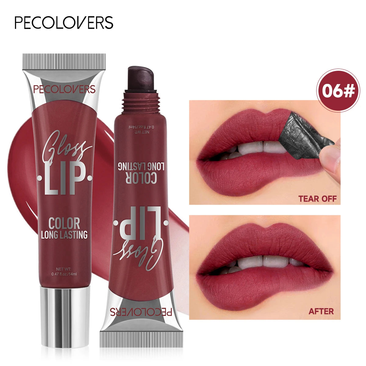 Peel-Off Liquid Lip Gloss Long-Lasting