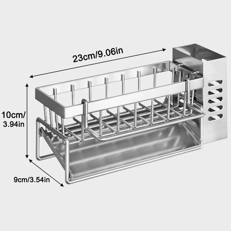 LUXE LINE Stainless Steel Sink Storage Rack – Sponge & Cleaning Tool Organizer