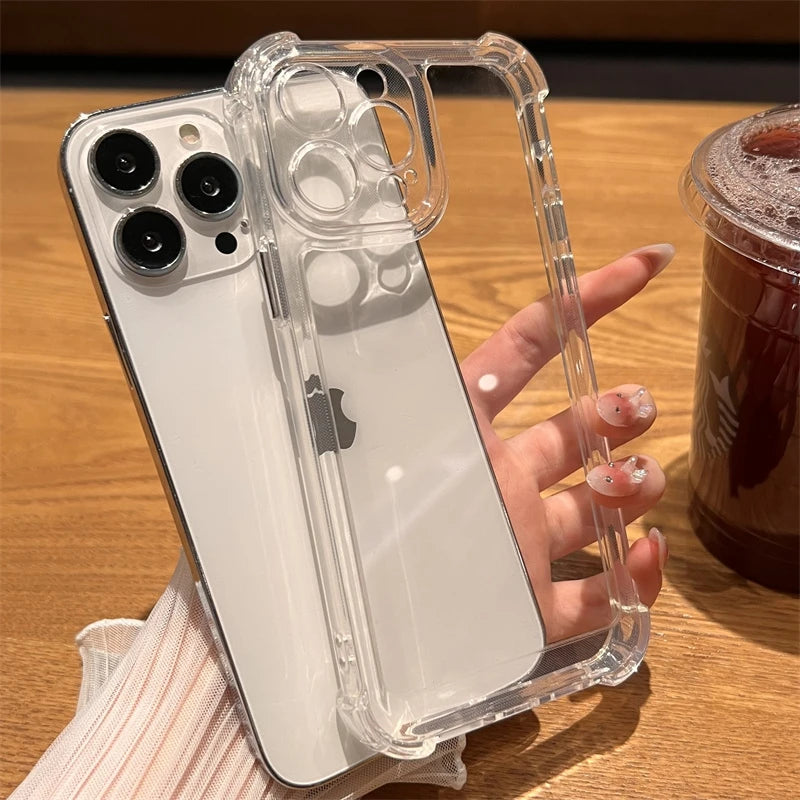 LUXE LINE Luxury Shockproof Transparent Case – Bumper Cover for iPhone