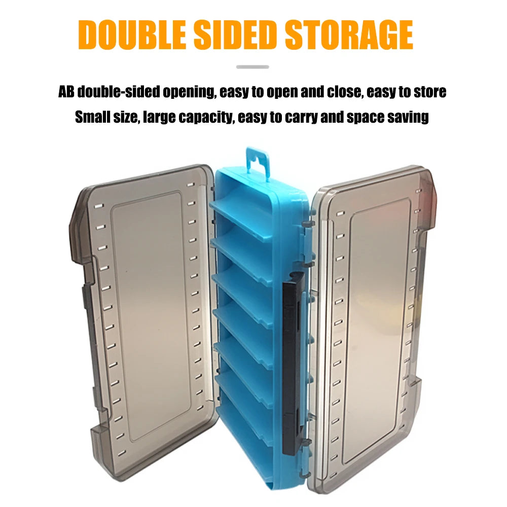 LUXE LINE Fishing Tackle Box – 14-Compartment Double-Sided Lure & Hook Organizer