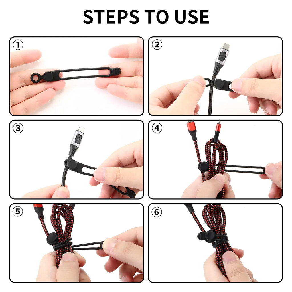 LUXE LINE Silicone Cable Ties & Cord Organizer Straps