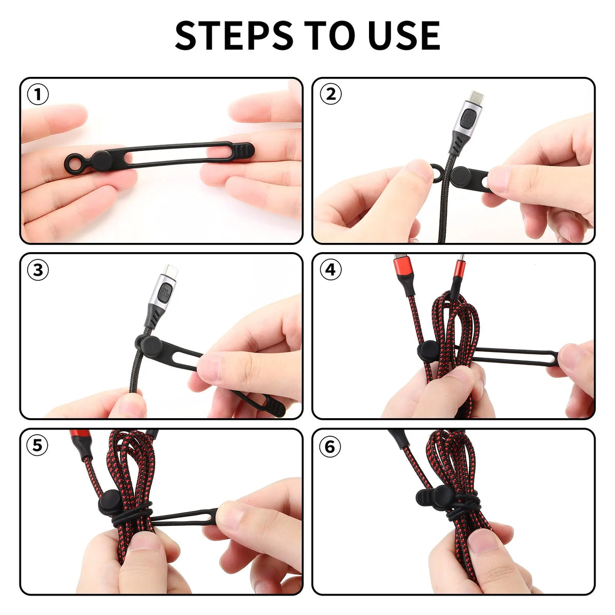 LUXE LINE Silicone Cable Ties & Cord Organizer Straps