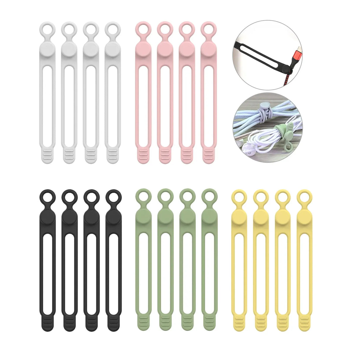 LUXE LINE Silicone Cable Ties & Cord Organizer Straps