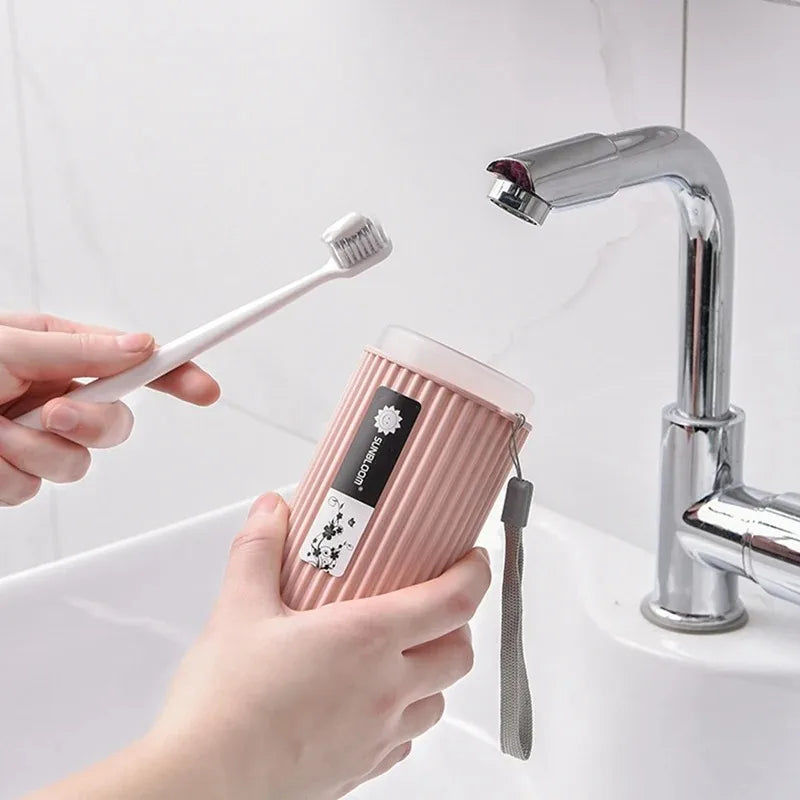 Portable Toothpaste Toothbrush Protect Holder Case Travel Camping Storage Box Organizer Travel Toiletries Storage Cup New Creat