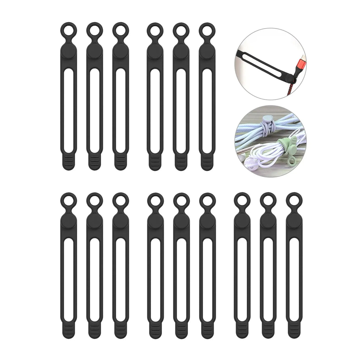 LUXE LINE Silicone Cable Ties & Cord Organizer Straps