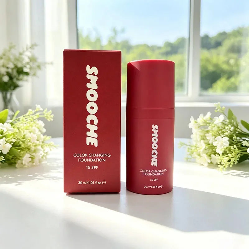 SMOOCHE Concealer Set Skin Tone Adaptive Color Changing Liquid Foundation Lightweight Moisturize Natural Skin Tone Face Makeup
