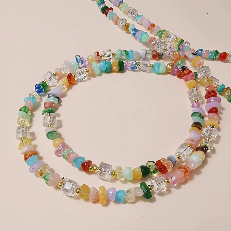 LUXE LINE Colorful Beaded Phone Charm Crossbody Strap