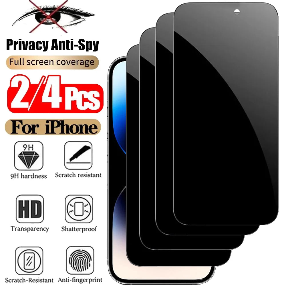LUXE LINE Anti-Spy Privacy Screen Protector – Tempered Glass for iPhone