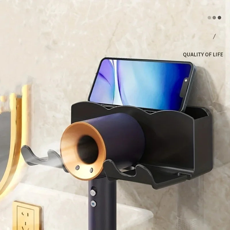 LUXE LINE Hair Dryer Storage Rack – Wall Mount, No Drill