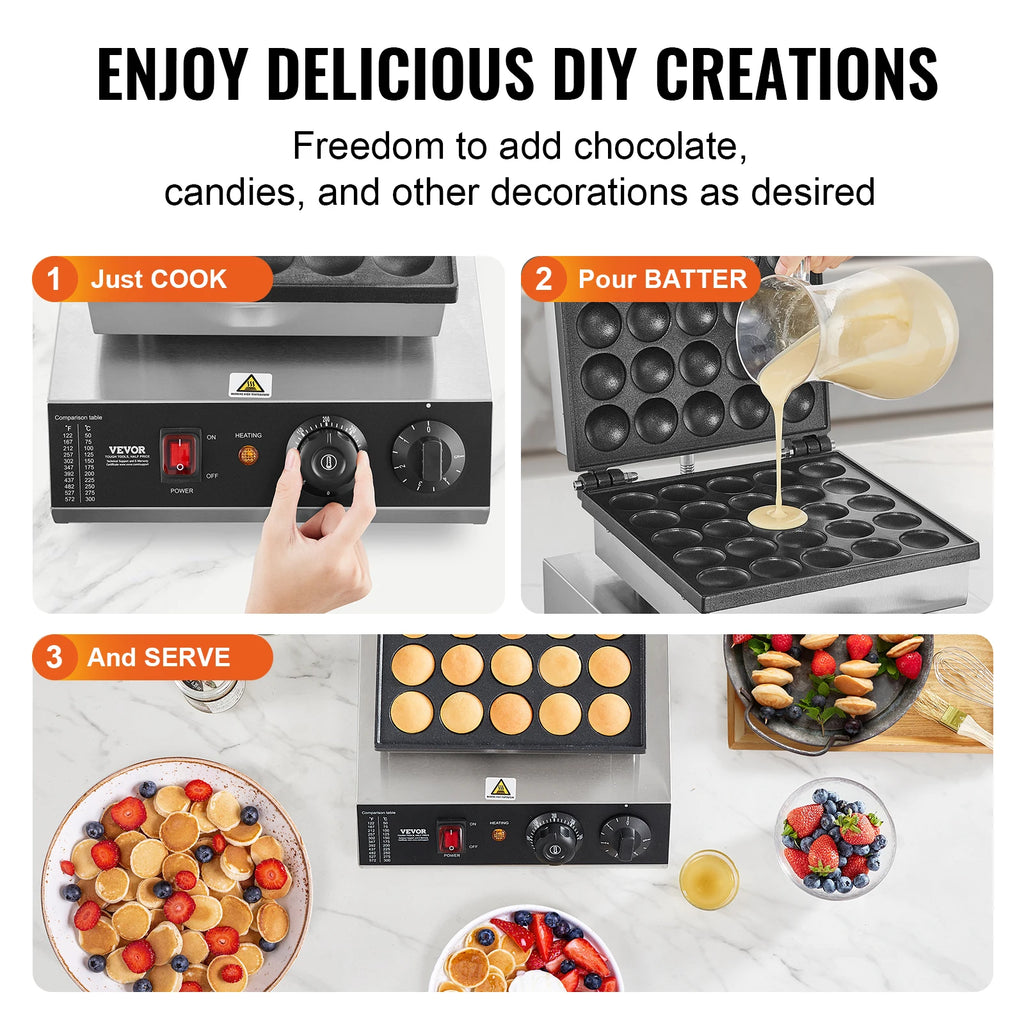 25-Slot Mini Dutch Pancake & Waffle Maker