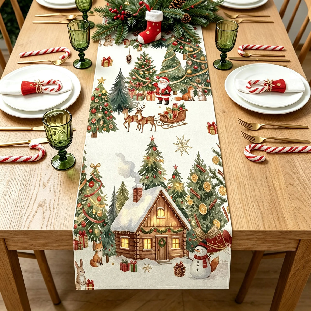 Christmas Tree Table Flag Decoration