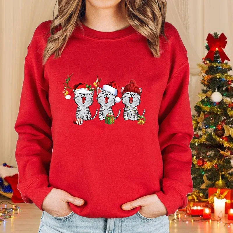 Christmas Cat Pullover Sweater