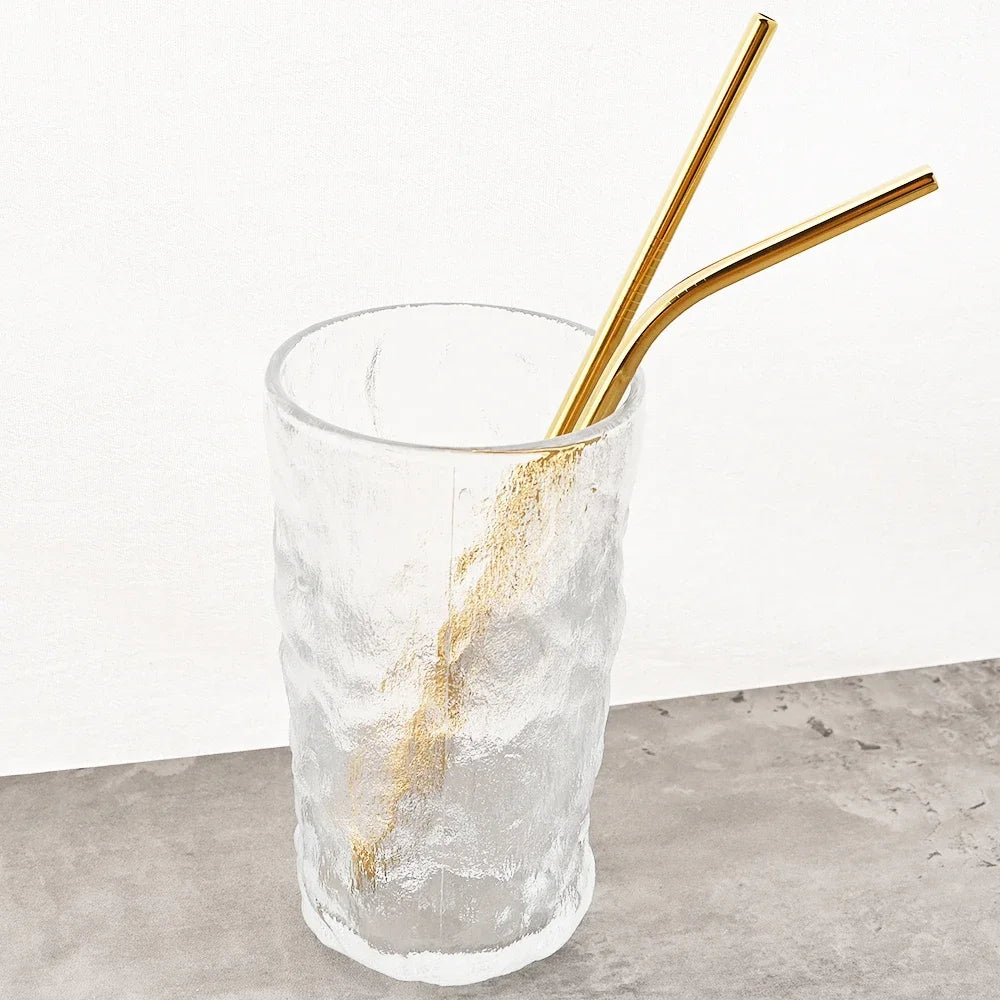 8-Pack Colorful Stainless Steel Reusable Drinking Straws Set
