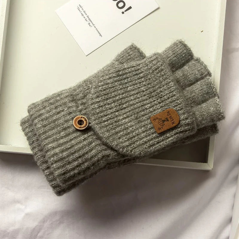 LUXE LINE Knitted Fingerless Touch Screen Gloves