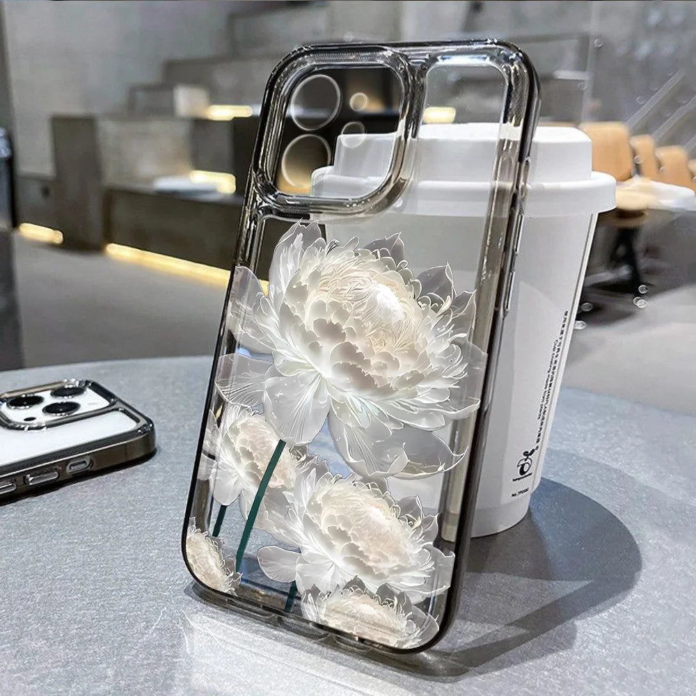 LUXE LINE Floral Clear Shockproof Silicone iPhone Case